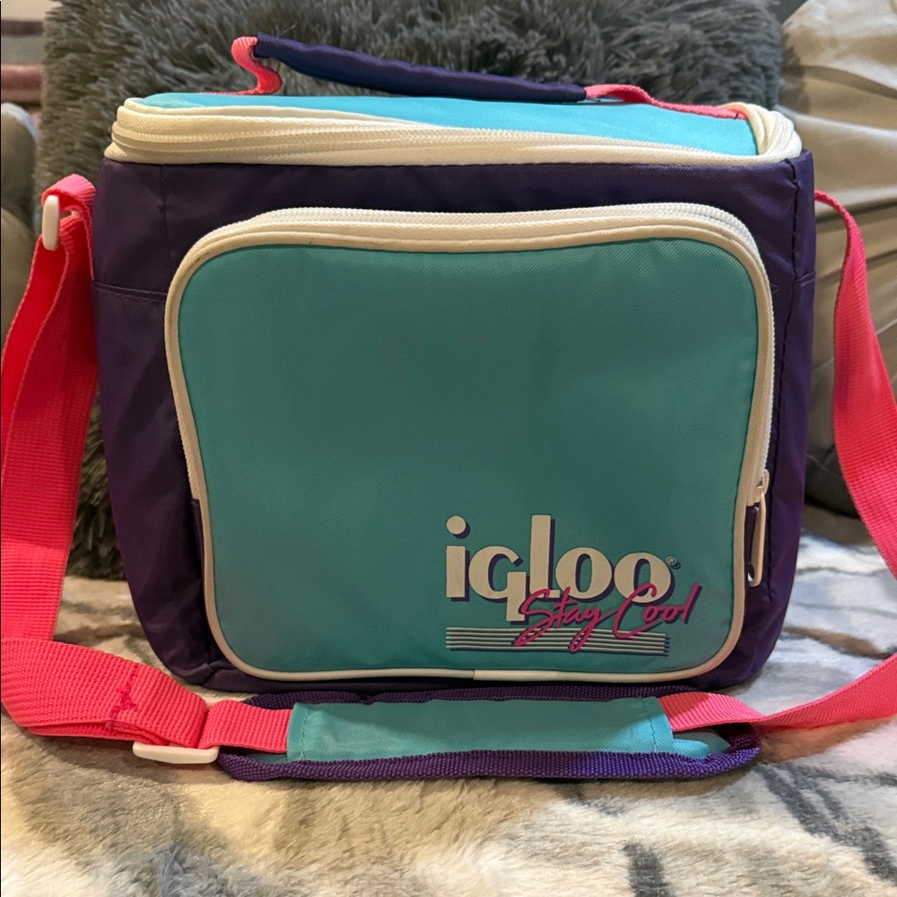 Igloo Aqua, Purple & Hot Pink Retro Insulated Lunch Cooler
